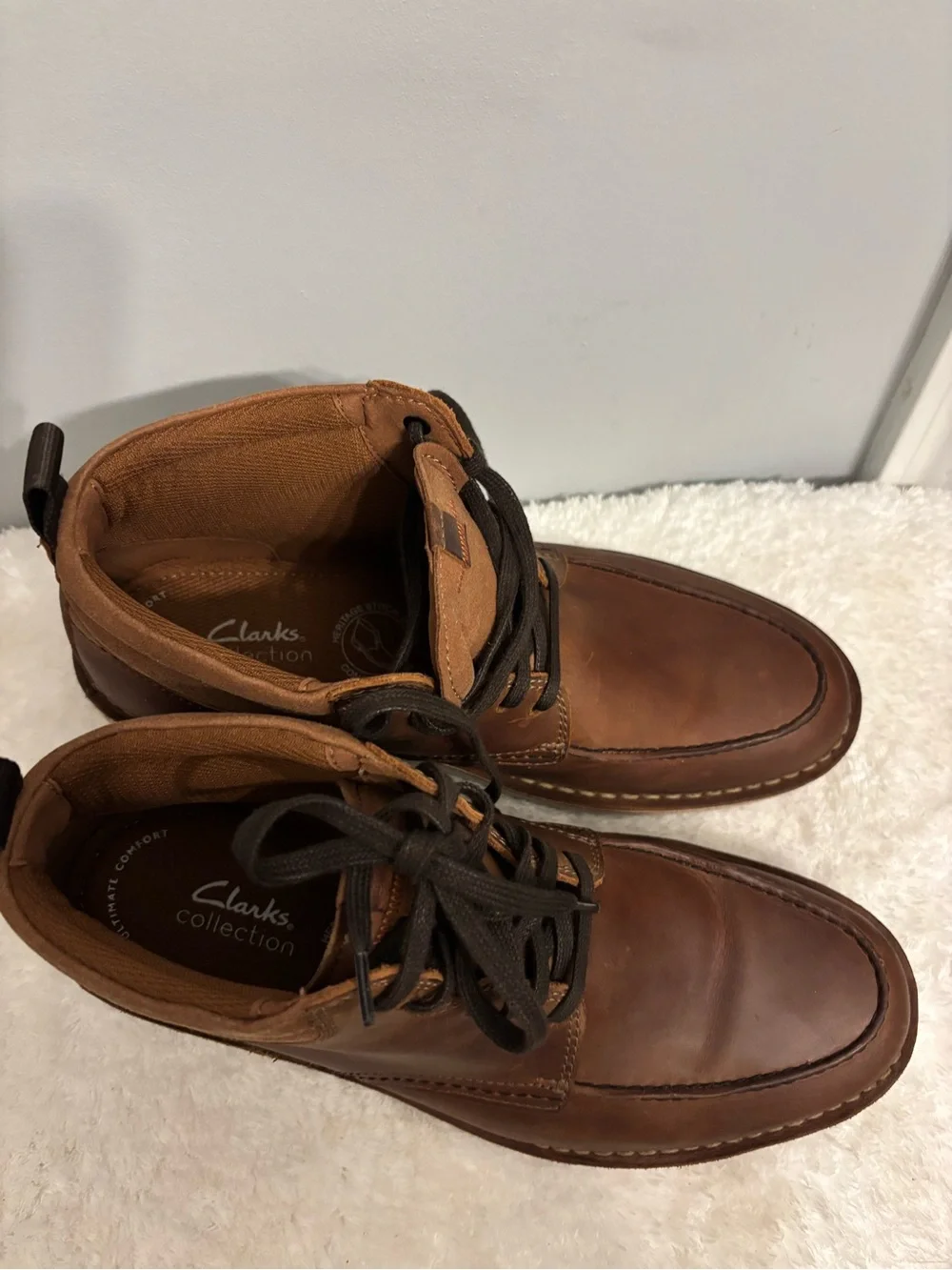 Clarks Brown Leather Chukka Lace-Up Boots